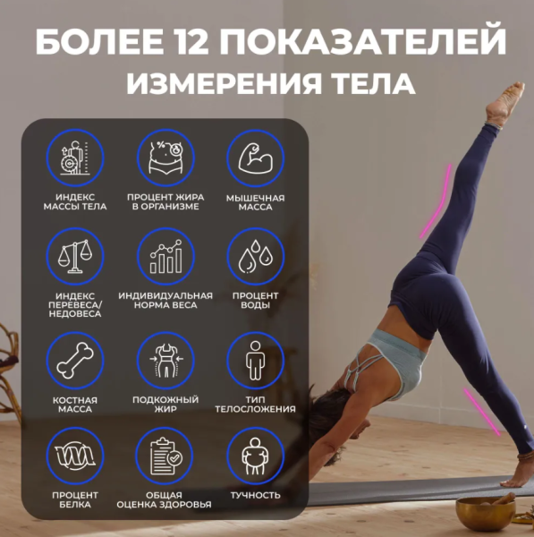 Умные напольные весы Bluetooth Smart Scale (12 показателей тела) / Весы с приложением до 180 кг., белые